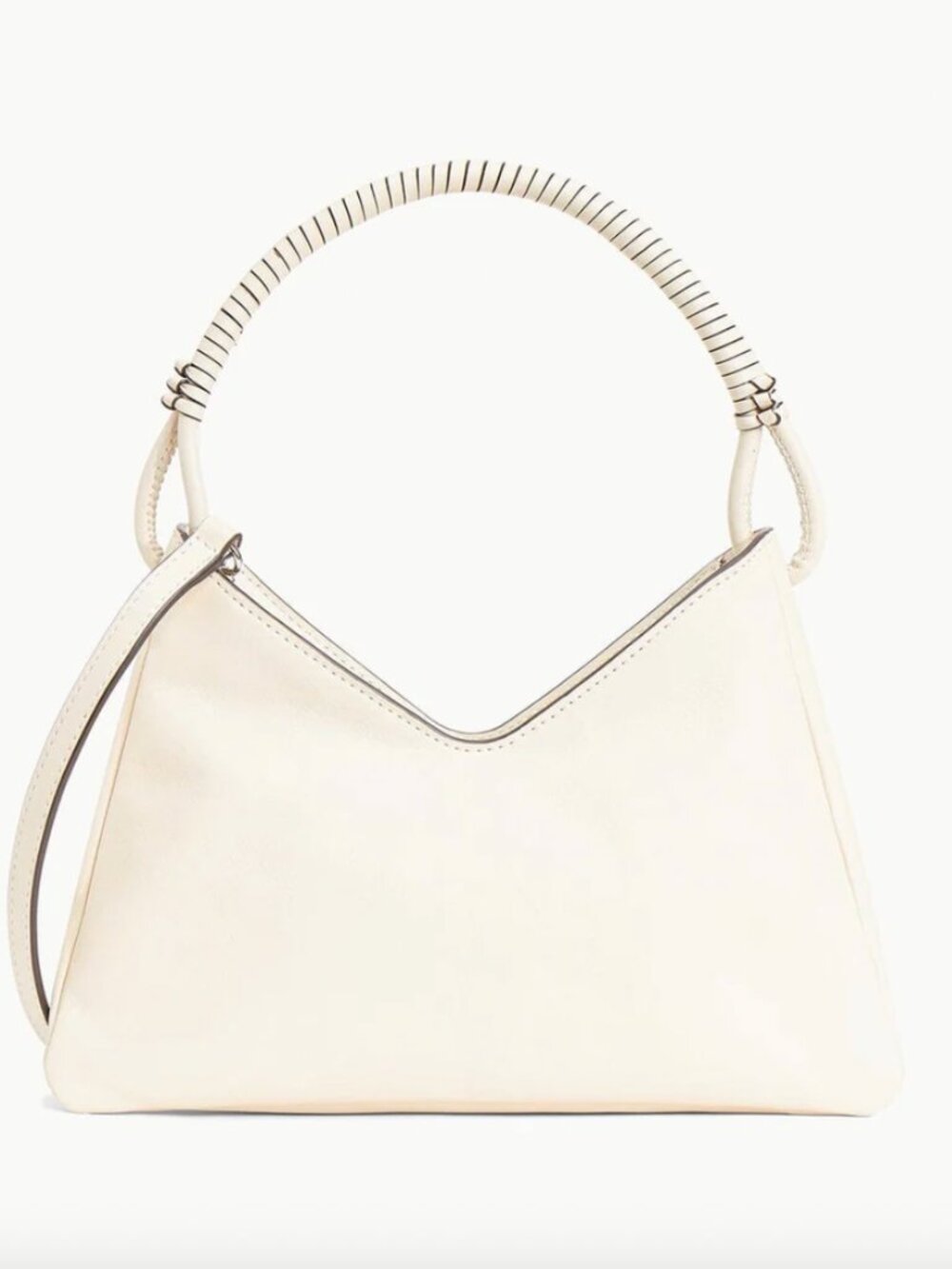 STAUD Valerie Shoulder Bag, Cream Leather